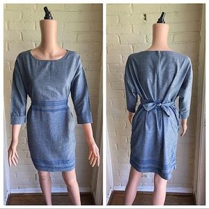 Madewell size XS cute tie in back denim look summer dress Anthropologie